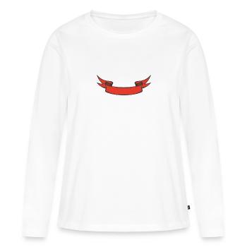 Bannière - T-shirt manches longues Premium bio Femme - blanc - Devant - Julia (174cm)