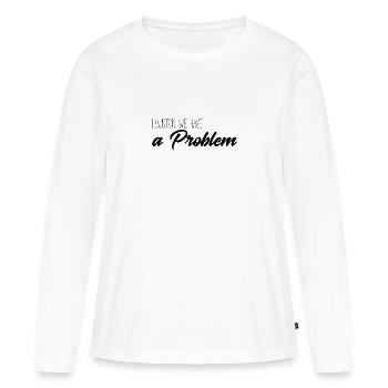 Huston nous avons un problème - T-shirt manches longues Premium bio Femme - blanc - Devant - Julia (174cm)