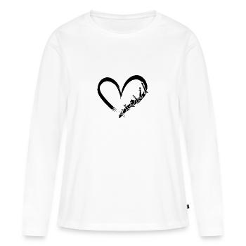 Échecs Joueur d’échecs Échec et mat Amour des échecs - T-shirt manches longues Premium bio Femme - blanc - Devant - Julia (174cm)