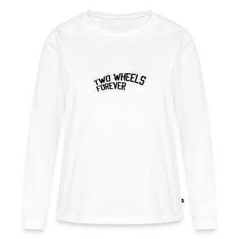 Deux roues pour toujours - T-shirt manches longues Premium bio Femme - blanc - Devant - Julia (174cm)