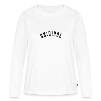 Original - Frauen Premium Bio Langarmshirt - Weiß - Vorne - Julia (174cm)