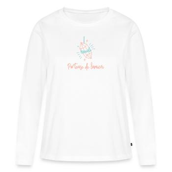 Nouvelle Terre - Porteuse de lumière - T-shirt manches longues Premium bio Femme - blanc - Devant - Julia (174cm)