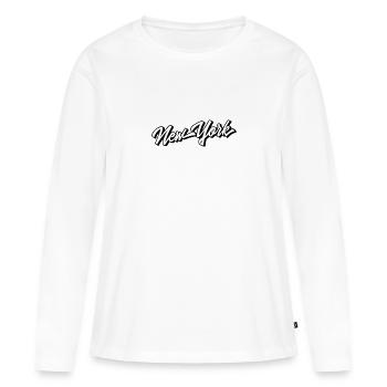 New York - T-shirt manches longues Premium bio Femme - blanc - Devant - Julia (174cm)