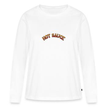 Sauce piquante - T-shirt manches longues Premium bio Femme - blanc - Devant - Julia (174cm)