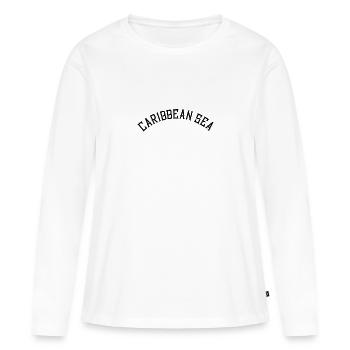 Mer des Caraïbes - T-shirt manches longues Premium bio Femme - blanc - Devant - Julia (174cm)