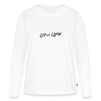 Faible durée de vie - T-shirt manches longues Premium bio Femme - blanc - Devant - Julia (174cm)