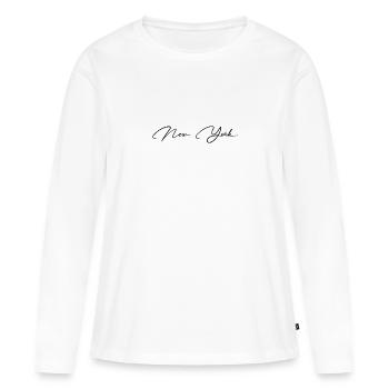 New York - T-shirt manches longues Premium bio Femme - blanc - Devant - Julia (174cm)