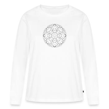 Comté de Mandala - T-shirt manches longues Premium bio Femme - blanc - Devant - Julia (174cm)
