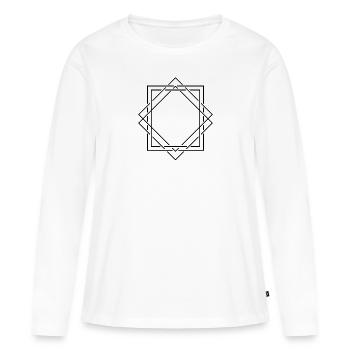 Cadre Rétro - T-shirt manches longues Premium bio Femme - blanc - Devant - Julia (174cm)