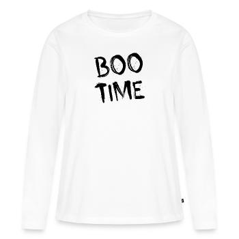 Boo Time - Frauen Premium Bio Langarmshirt - Weiß - Vorne - Julia (174cm)