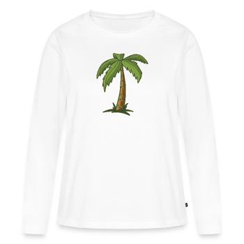 Palmier - T-shirt manches longues Premium bio Femme - blanc - Devant - Julia (174cm)