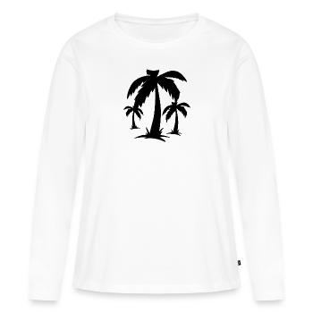 Palmiers palmiers - T-shirt manches longues Premium bio Femme - blanc - Devant - Julia (174cm)