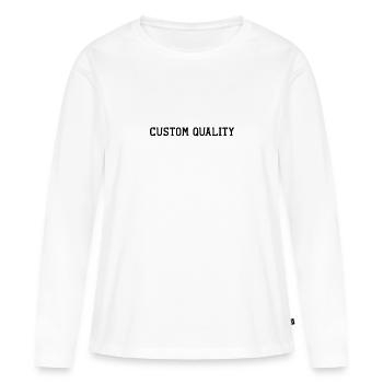Qualité personnalisée - T-shirt manches longues Premium bio Femme - blanc - Devant - Julia (174cm)