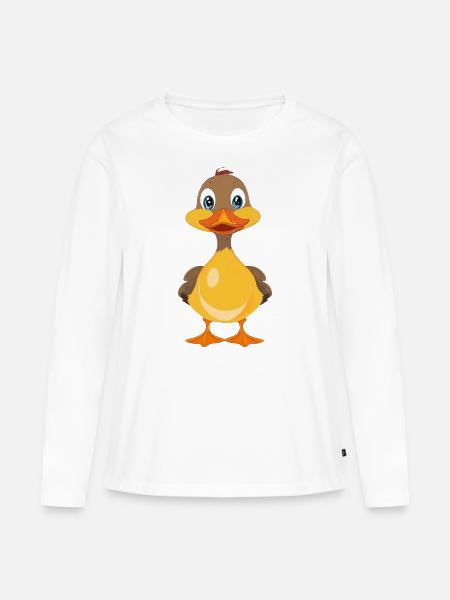Entlein - Frauen Premium Bio Langarmshirt - Weiß