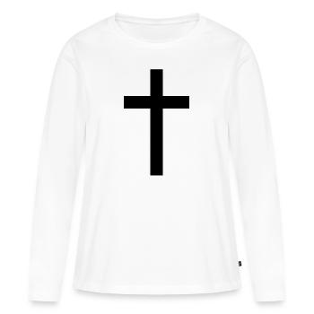 Jesus - Jesus Christ - God - Cross - Women's Premium Organic Long Sleeve Shirt - white - Front - Julia (174cm)