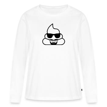 Caca suspect - T-shirt manches longues Premium bio Femme - blanc - Devant - Julia (174cm)