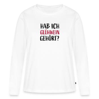 Ai-je entendu du vin chaud? - T-shirt manches longues Premium bio Femme - blanc - Devant - Julia (174cm)