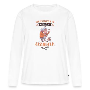 Grand-mère future grand-mère cadeau rengaine grand-mère - T-shirt manches longues Premium bio Femme - blanc - Devant - Julia (174cm)
