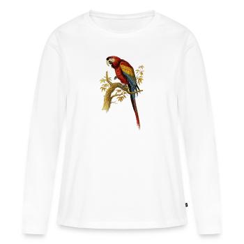 Parrot Bird Illustration Parrot Ara Arara Macao - Women's Premium Organic Long Sleeve Shirt - white - Front - Julia (174cm)