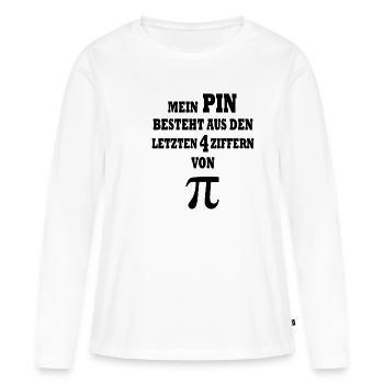 Pi - Frauen Premium Bio Langarmshirt - Weiß - Vorne - Julia (174cm)