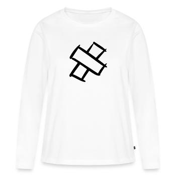 Pflasterkreuz. Croix de trottoir. Pansements pour plaies. - T-shirt manches longues Premium bio Femme - blanc - Devant - Julia (174cm)