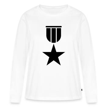 Award Medal - Women's Premium Organic Long Sleeve Shirt - white - Front - Julia (174cm)