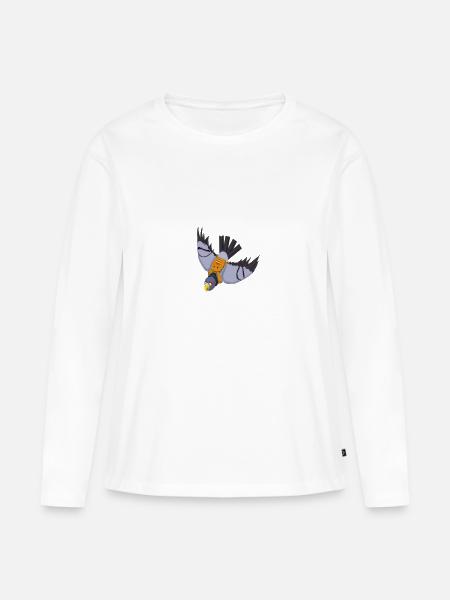Taube - Frauen Premium Bio Langarmshirt - Weiß