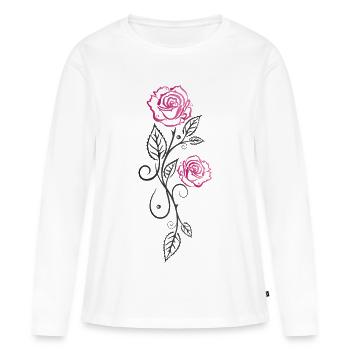 Roses Roses Rose - T-shirt manches longues Premium bio Femme - blanc - Devant - Julia (174cm)