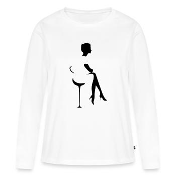 Restaurant - T-shirt manches longues Premium bio Femme - blanc - Devant - Julia (174cm)