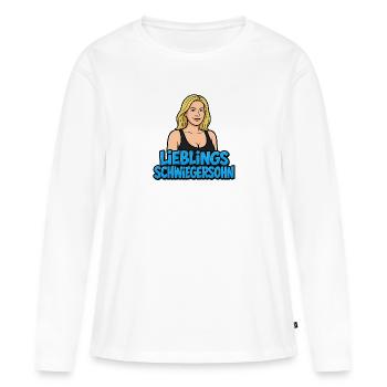 Gendre préféré - T-shirt manches longues Premium bio Femme - blanc - Devant - Julia (174cm)