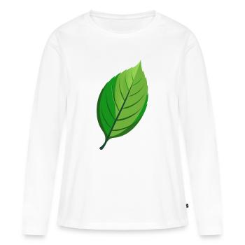 Feuille - T-shirt manches longues Premium bio Femme - blanc - Devant - Julia (174cm)