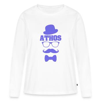 Cadeau pour Athos - T-shirt manches longues Premium bio Femme - blanc - Devant - Julia (174cm)