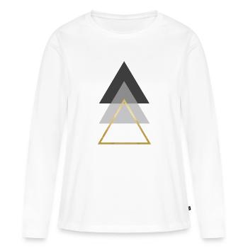 Dreiecke - Frauen Premium Bio Langarmshirt - Weiß - Vorne - Julia (174cm)