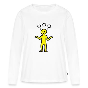 Question mark hommes - T-shirt manches longues Premium bio Femme - blanc - Devant - Julia (174cm)