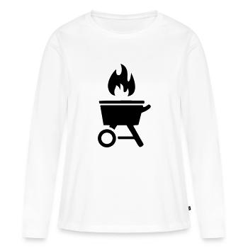 Grill - Frauen Premium Bio Langarmshirt - Weiß - Vorne - Julia (174cm)