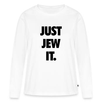 Juste juif il. - T-shirt manches longues Premium bio Femme - blanc - Devant - Julia (174cm)