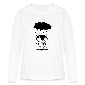 Emo - T-shirt manches longues Premium bio Femme - blanc - Devant - Julia (174cm)