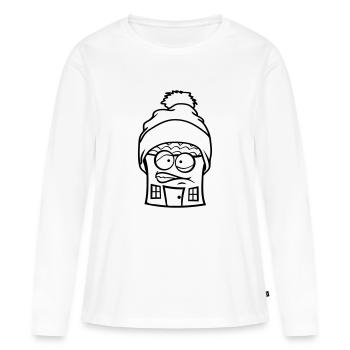 Situé dans le cadre idyllique de clôture jardin ma - T-shirt manches longues Premium bio Femme - blanc - Devant - Julia (174cm)