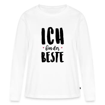 Ich bin der Beste - Frauen Premium Bio Langarmshirt - Weiß - Vorne - Julia (174cm)
