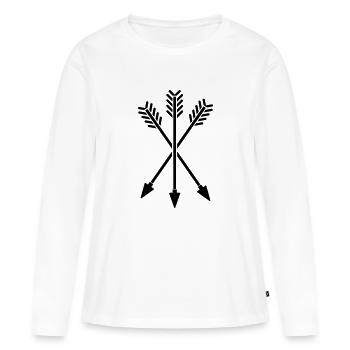 flèches - T-shirt manches longues Premium bio Femme - blanc - Devant - Julia (174cm)