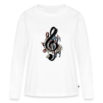Clé - T-shirt manches longues Premium bio Femme - blanc - Devant - Julia (174cm)