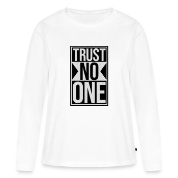 ne faites confiance à personne pour ne citer - T-shirt manches longues Premium bio Femme - blanc - Devant - Julia (174cm)