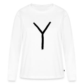 Buchstaben Y - Frauen Premium Bio Langarmshirt - Weiß - Vorne - Julia (174cm)