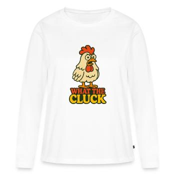 Qu’est-ce que c’est que le gloussement - T-shirt manches longues Premium bio Femme - blanc - Devant - Julia (174cm)