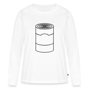 Dose / can (1c) - Frauen Premium Bio Langarmshirt - Weiß - Vorne - Julia (174cm)