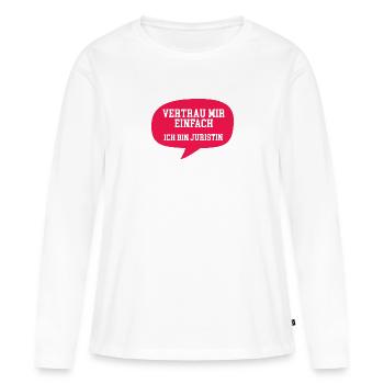 Juristin Diplom-Juristin Jura Studium Volljuristin - Frauen Premium Bio Langarmshirt - Weiß - Vorne - Julia (174cm)
