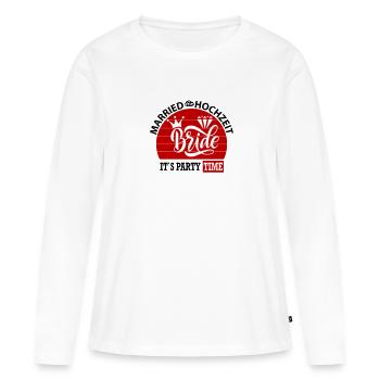 Married Hochzeit Braut Bride Party Time Ring - Frauen Premium Bio Langarmshirt - Weiß - Vorne - Julia (174cm)