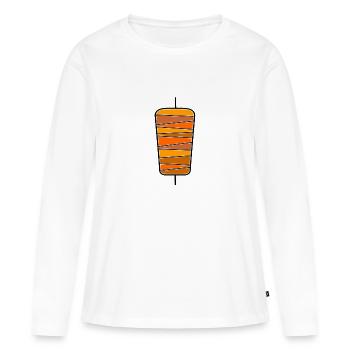 Kebab / doner / kebab - T-shirt manches longues Premium bio Femme - blanc - Devant - Julia (174cm)