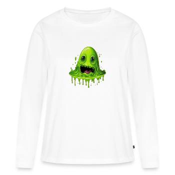 Monstre de boue vert - T-shirt manches longues Premium bio Femme - blanc - Devant - Julia (174cm)