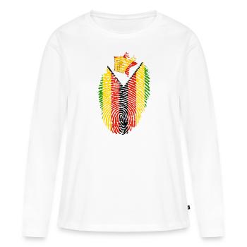 Zimbabwe - T-shirt manches longues Premium bio Femme - blanc - Devant - Julia (174cm)